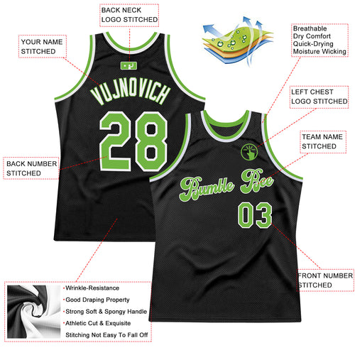 Sale Build Neon Green Basketball White Rib-Knit Jersey Hunter Green –  CustomJerseysPro