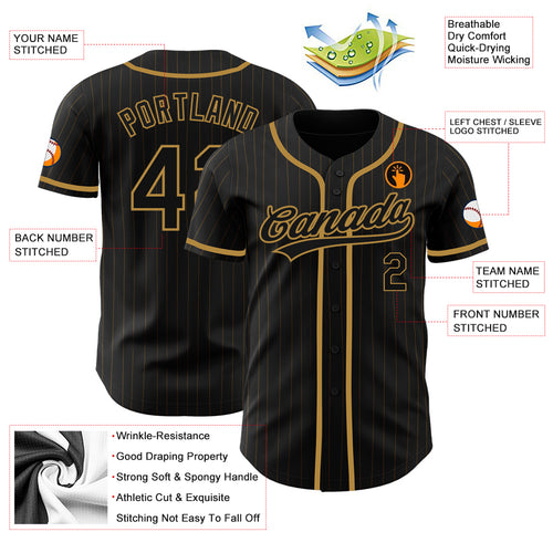 Sale Build Gold Baseball Authentic White Brown Strip Jersey Brown –  CustomJerseysPro