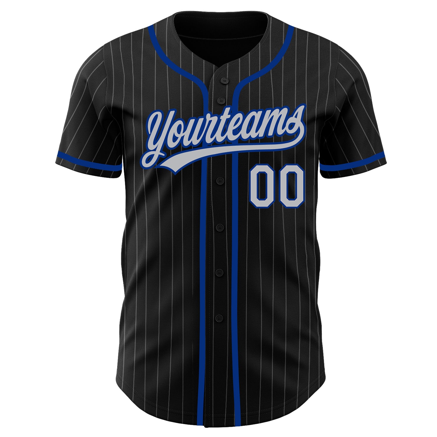 Custom White Black Pinstripe Black-Gray Baseball Jersey – FanCustom