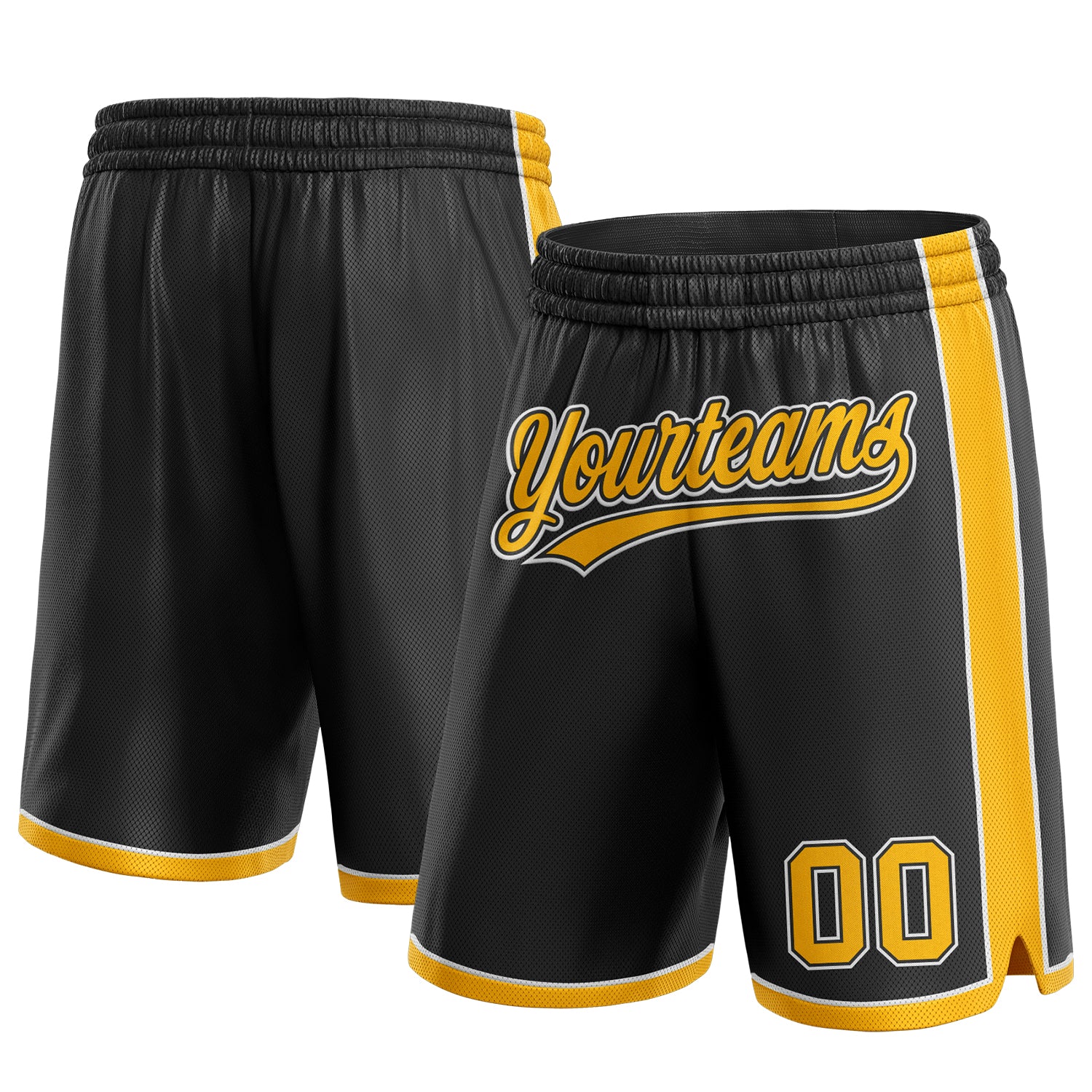 Custom Gold Black Pinstripe Black-White Authentic Basketball