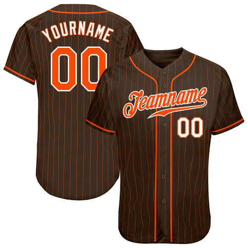 Custom Brown Orange-White Authentic Baseball Jersey – CustomJerseysPro