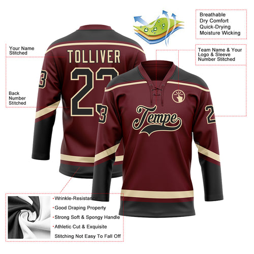 Burgundy shop hockey jersey