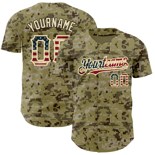 Custom Camo Red-Navy Authentic Salute To Service Baseball Jersey –  CustomJerseysPro