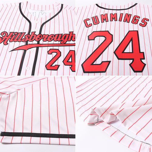 Custom Cream Black Strip Red-Black Authentic Baseball Jersey Discount –  snapmade