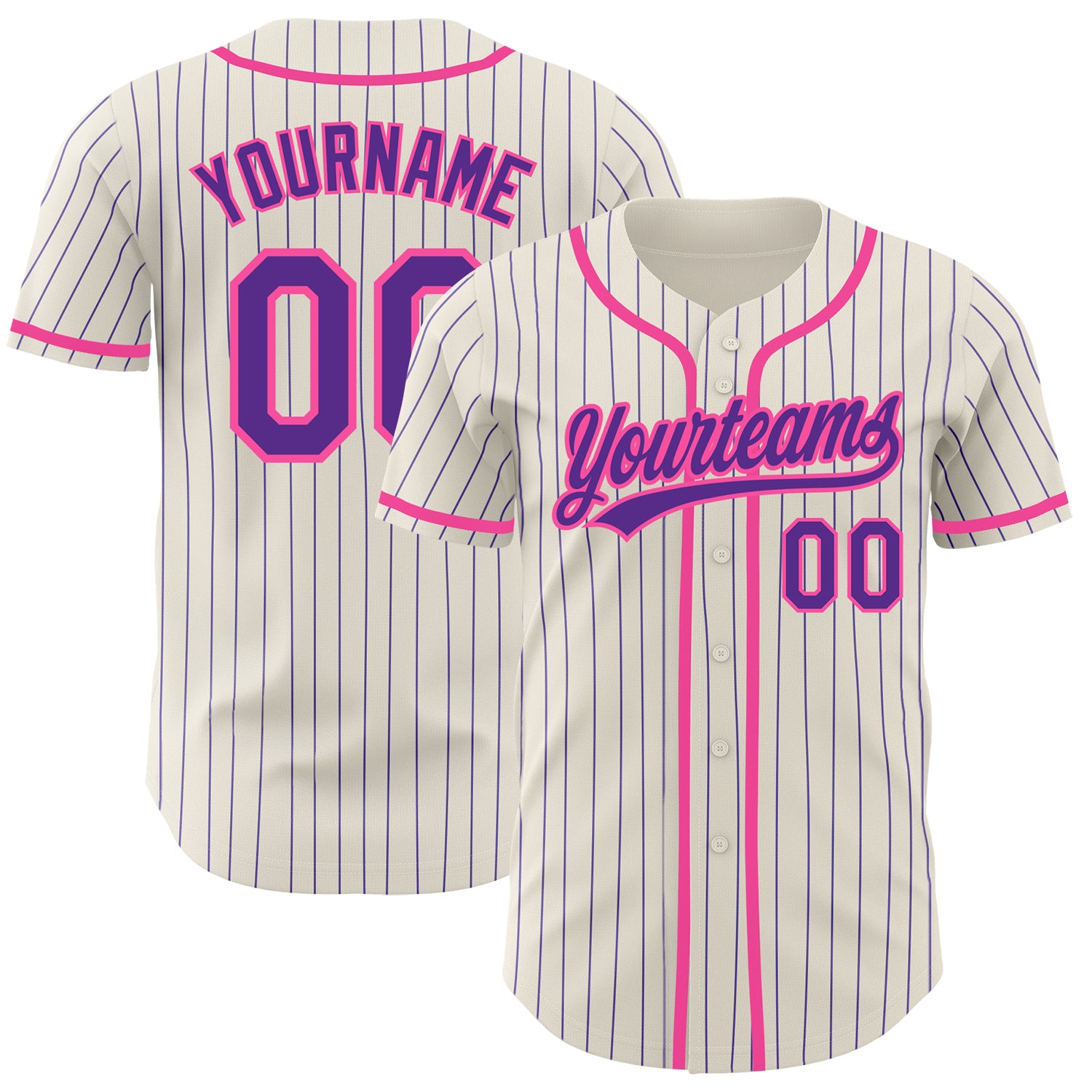 Custom Cream Pinstripe Baseball Jerseys, Baseball Uniforms For Your Team