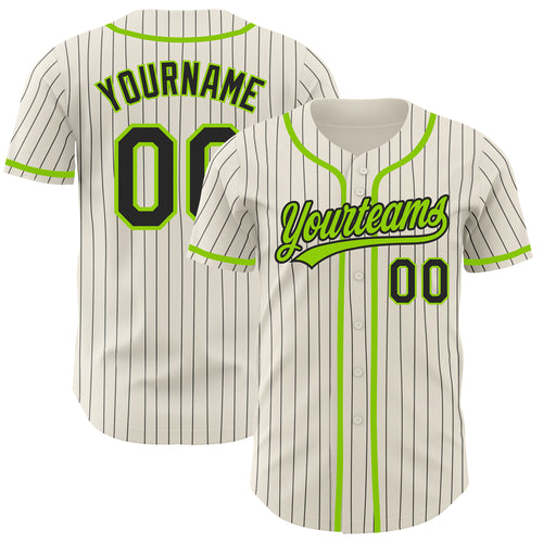 Custom Black Black-Neon Green Authentic Baseball Jersey – CustomJerseysPro