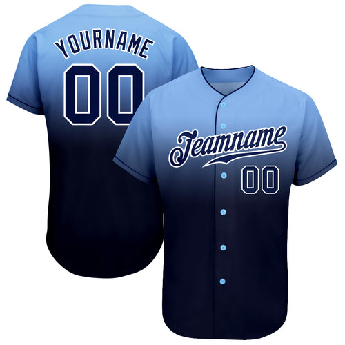 Cheap Custom Light Blue Red-Navy Authentic Fade Fashion Baseball Jersey  Free Shipping – CustomJerseysPro