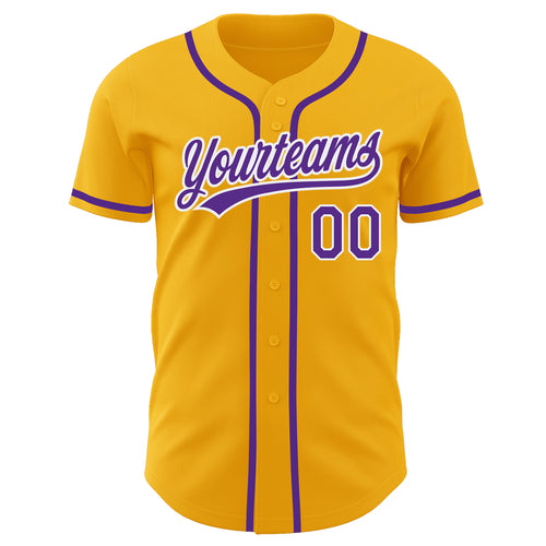 Sale Build White Baseball Authentic Gold Jersey Purple – CustomJerseysPro