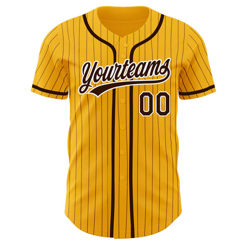 Sale Build Gold Baseball Authentic White Brown Strip Jersey Brown –  CustomJerseysPro