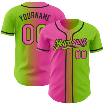 Custom Team Contrast Color Pink & Blue Baseball Jersey – Tonton Online Store