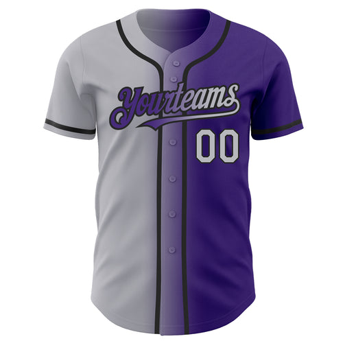 Custom Purple Black Gray Fade Baseball Jersey - Inktee Store