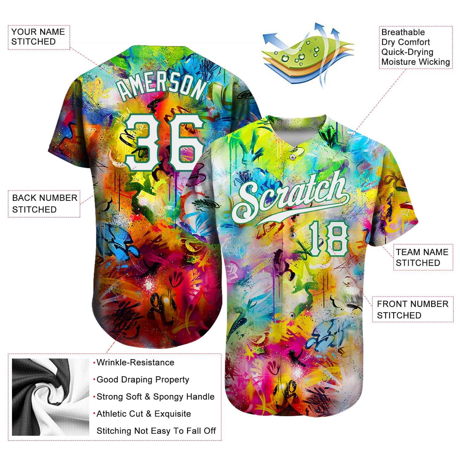 Custom Jersey Abstract Camouflage Custom Baseball Jersey 3D 