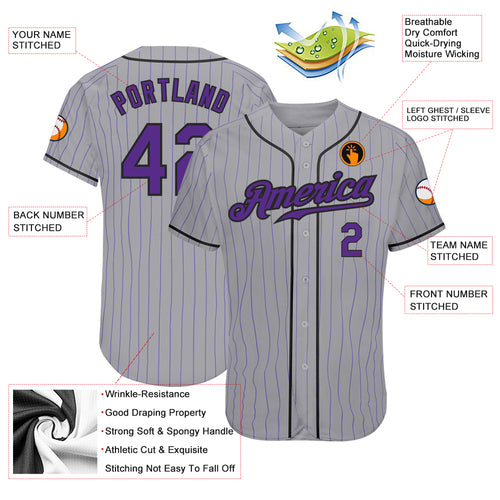 Sale Build Black Baseball Authentic Gray Jersey Purple