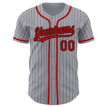 Custom Gray Navy Pinstripe Navy-White Authentic Baseball Jersey Discount