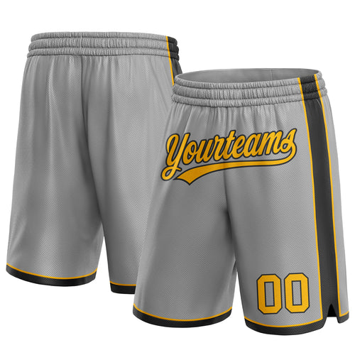 Black and store gold basketball shorts