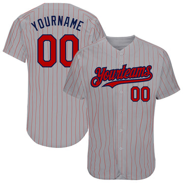 Custom Baseball Jersey Red White-Navy Authentic Two Tone