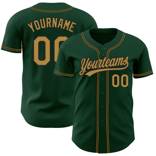 Custom Green Green-Gold Authentic Baseball Jersey – CustomJerseysPro