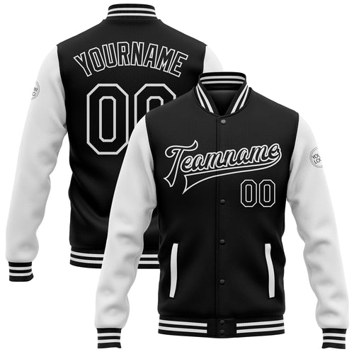 Cheap Custom Red White-Black Bomber Full-Snap Varsity Letterman Two Tone  Jacket Free Shipping – CustomJerseysPro