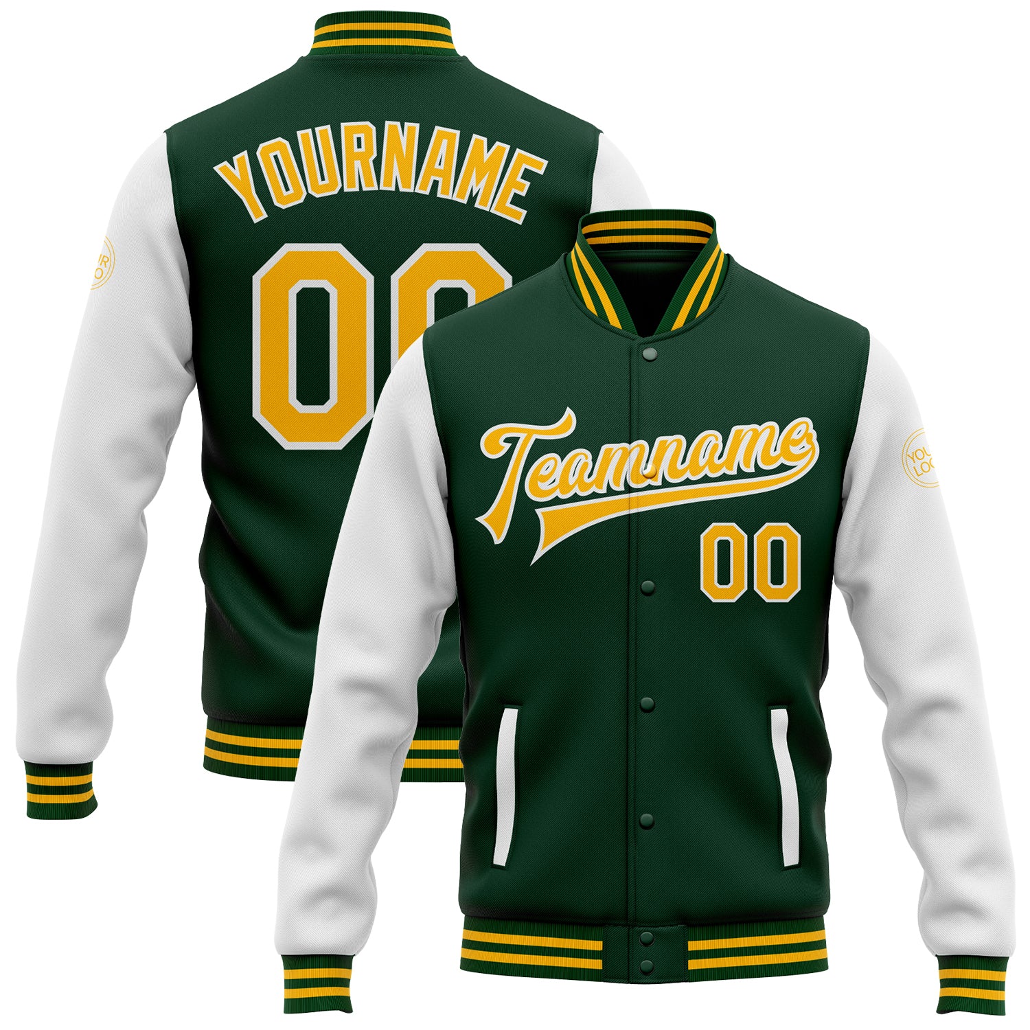 Green O Letterman Baseball Varsity Jacket - Maker of Jacket