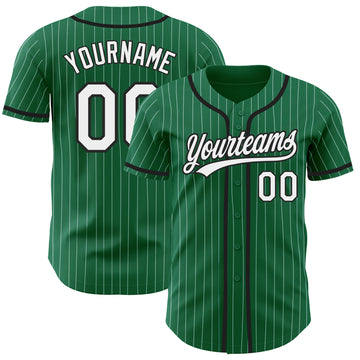 Sale Build Gold Baseball Authentic White Kelly Green Strip Jersey Kelly  Green – CustomJerseysPro