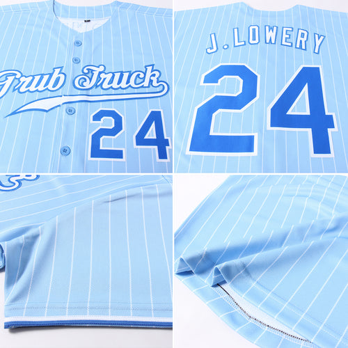 Cheap Custom Light Blue White Pinstripe Royal-White Authentic