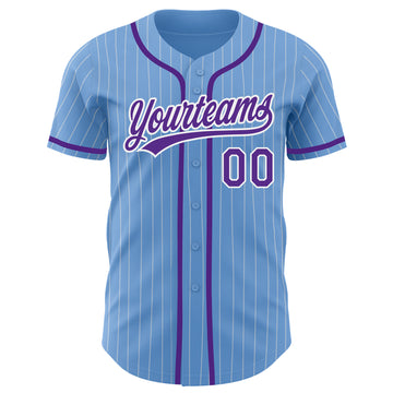 Creat Baseball Authentic White Light Blue Strip Light Blue Red Jersey –  FiitgCustom