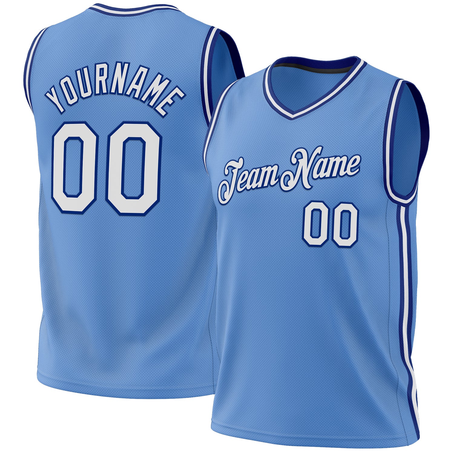 Baby blue and sales white basketball jersey