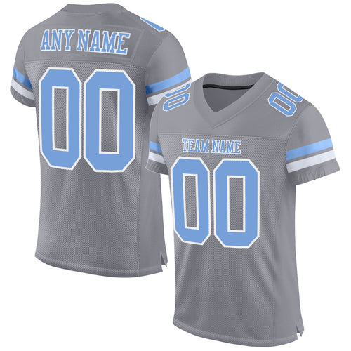 Custom Electric Blue Gray-Steel Gray Mesh Authentic Football Jersey Fast  Shipping – FiitgCustom