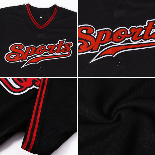 Sale Build Black Baseball Authentic White Jersey Red – CustomJerseysPro