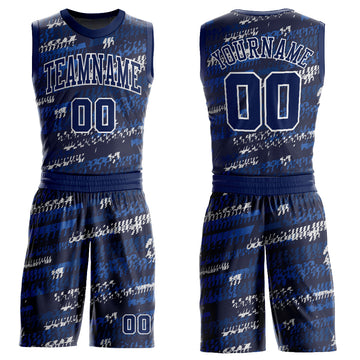 Custom Blue Royal-Light Blue Round Neck Sublimation Basketball Suit Jersey