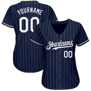  Custom Baseball Jersey, Printed Personalized Team Name Number  Logo, Navy White Pinstripe Red White Sports Uniform For Men Women Youth :  Handmade Products