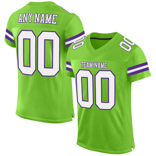 Custom White Purple-Orange Mesh Authentic Football Jersey Discount