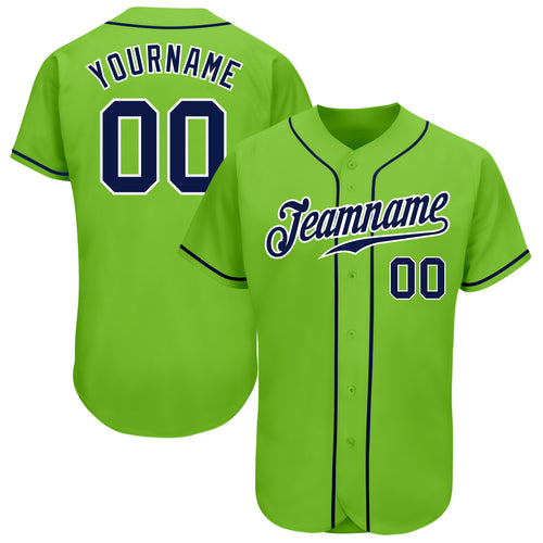 Cheap Custom Powder Blue Neon Green-White Authentic Baseball