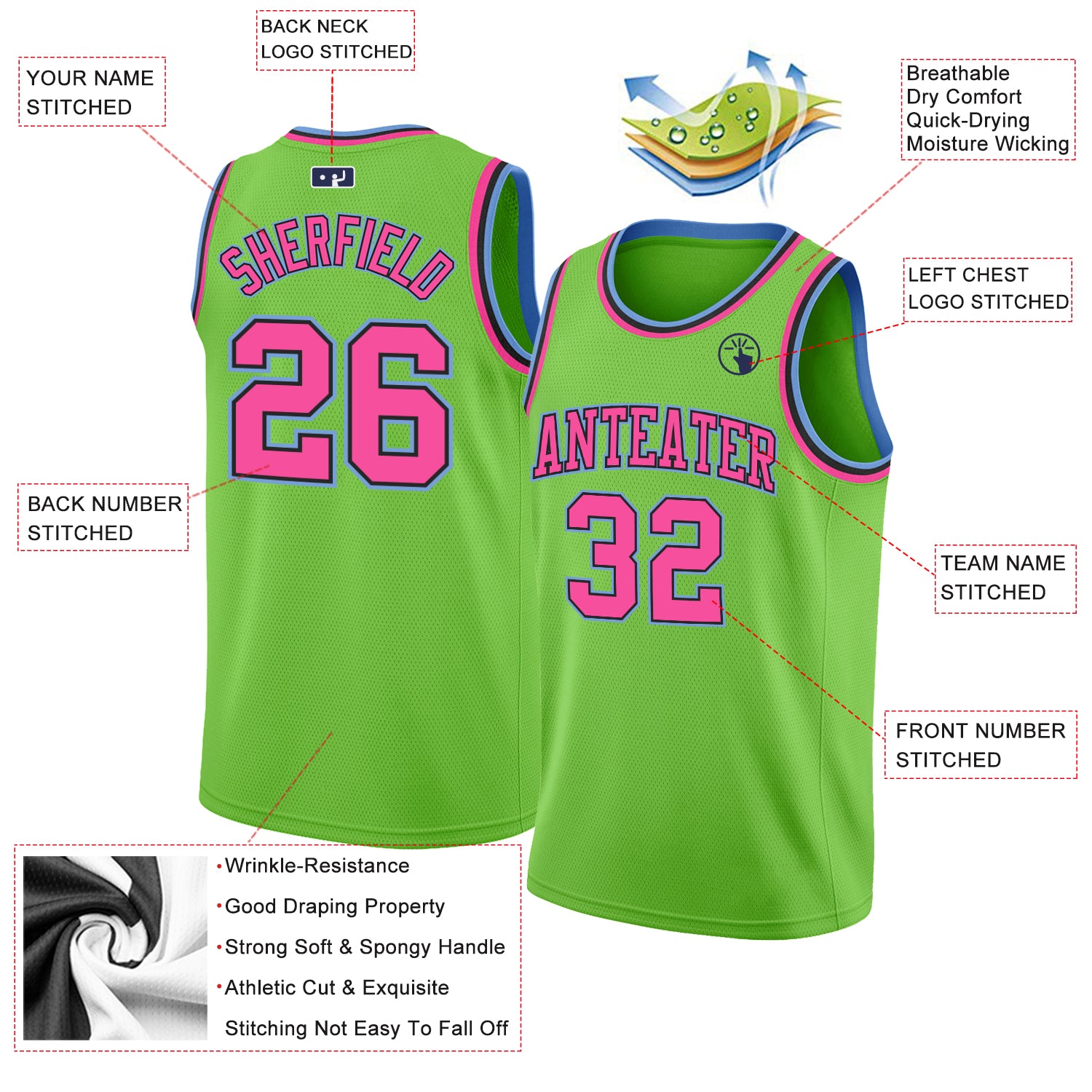 Custom Pink Basketball Jersey  Basketball jersey, Custom