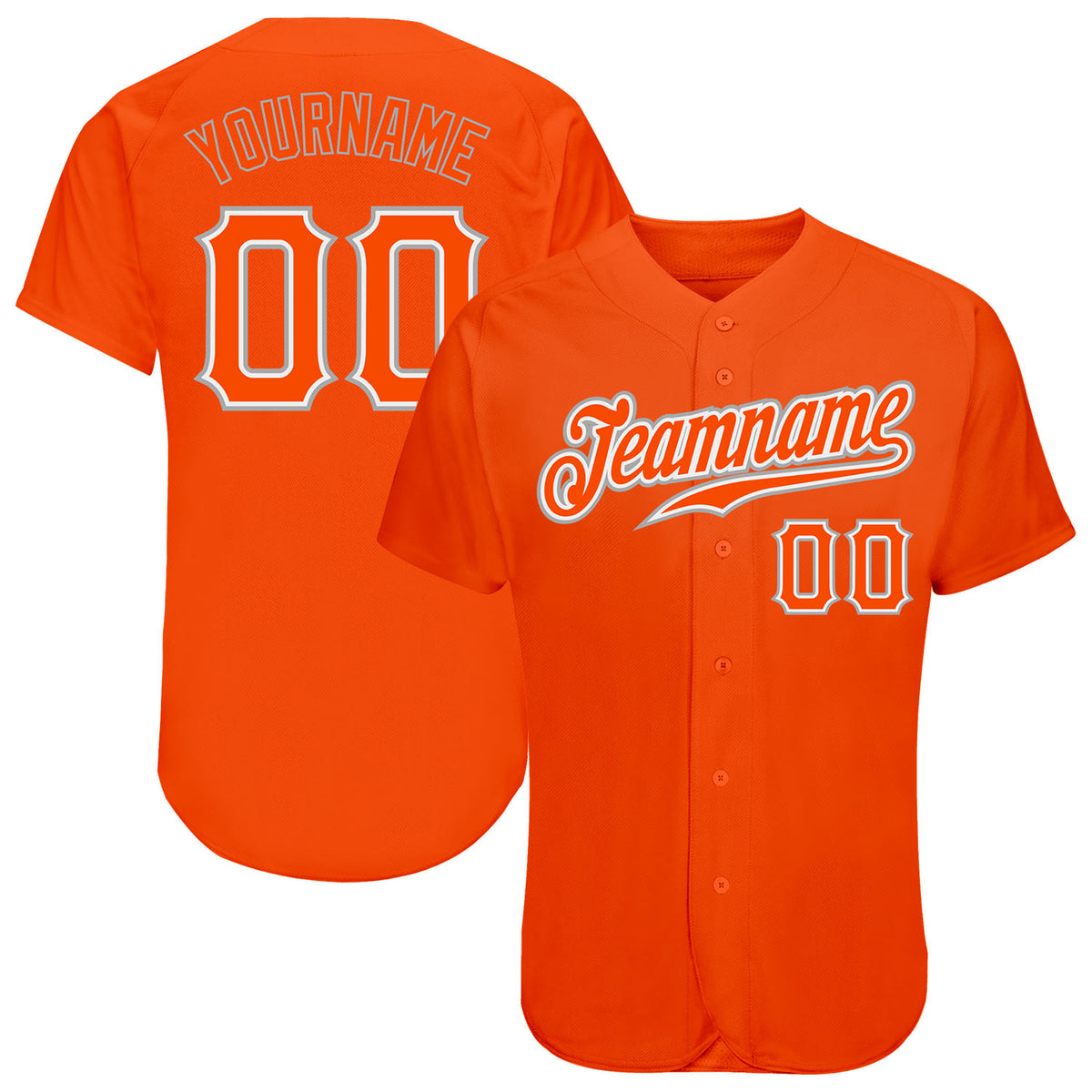 Custom Orange Orange-Gray Authentic Baseball Jersey – CustomJerseysPro