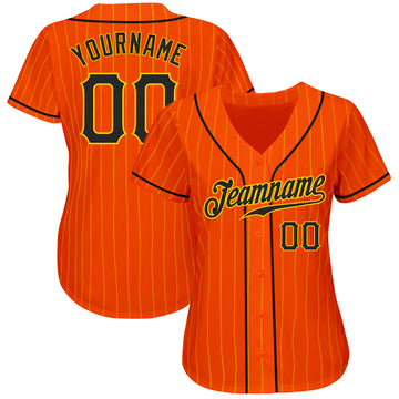 Cheap Custom Gray White Pinstripe Orange Authentic Baseball Jersey Free  Shipping – CustomJerseysPro