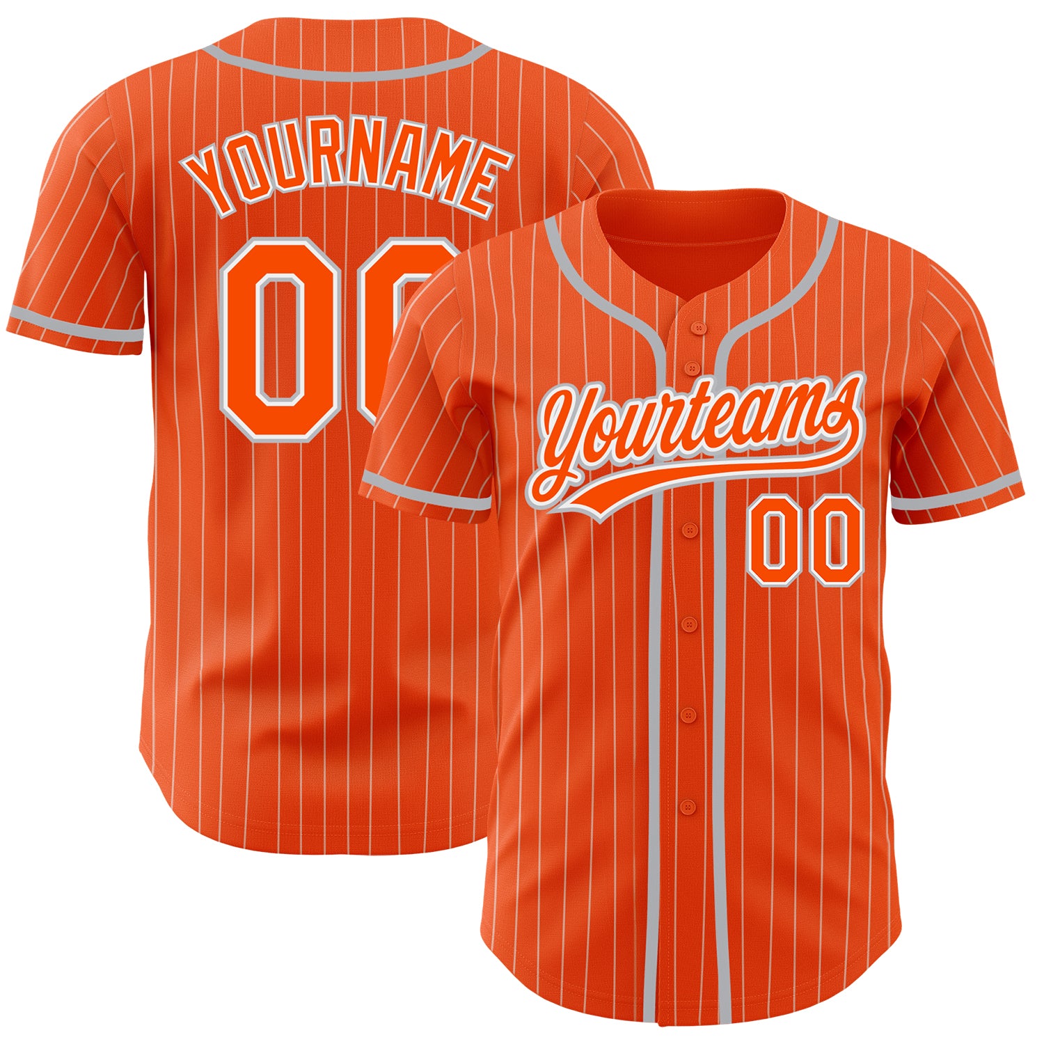 Cheap Custom Gray White Pinstripe Orange Authentic Baseball Jersey Free  Shipping – CustomJerseysPro