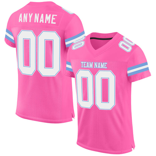 Custom Purple Light Blue-Pink Mesh Authentic Football Jersey