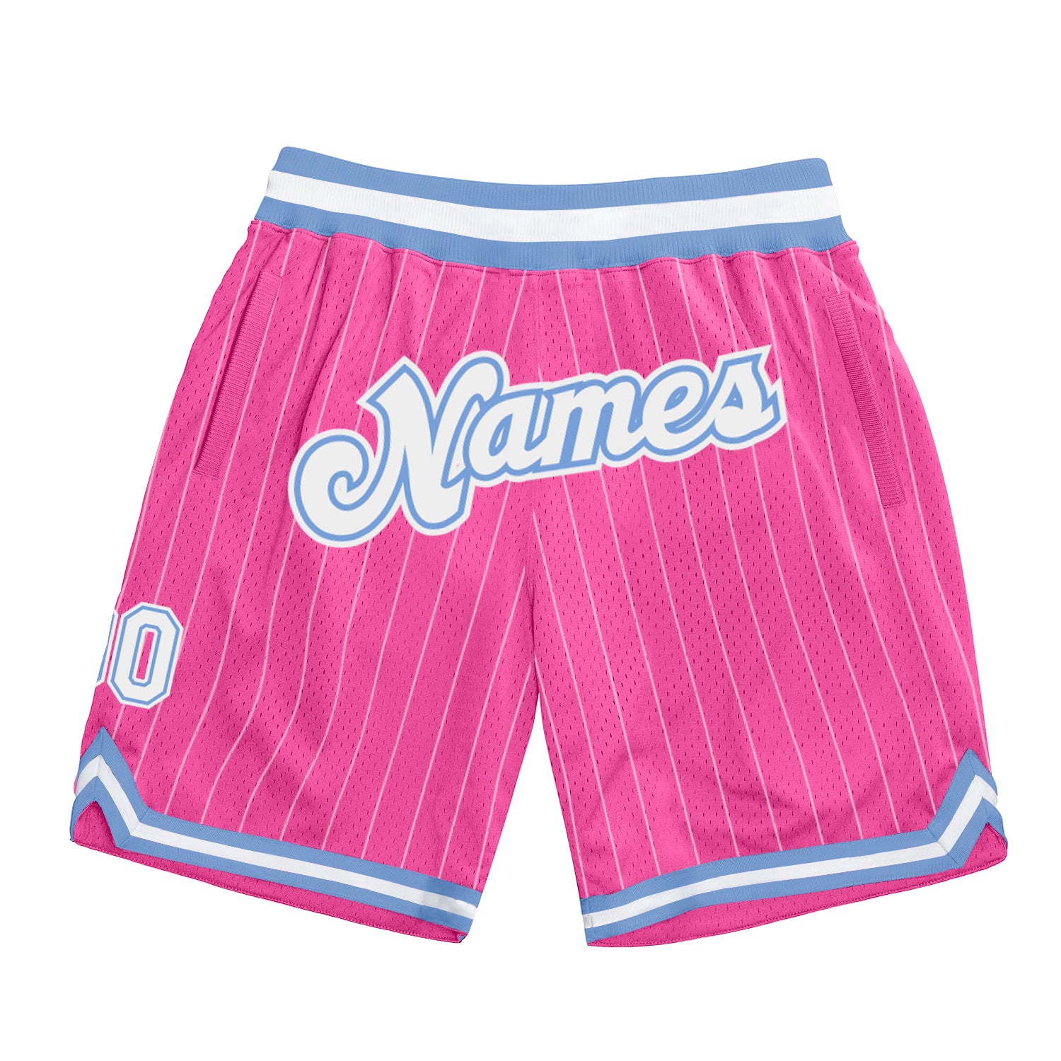 Cheap Custom Pink White Pinstripe Light Blue-White Authentic