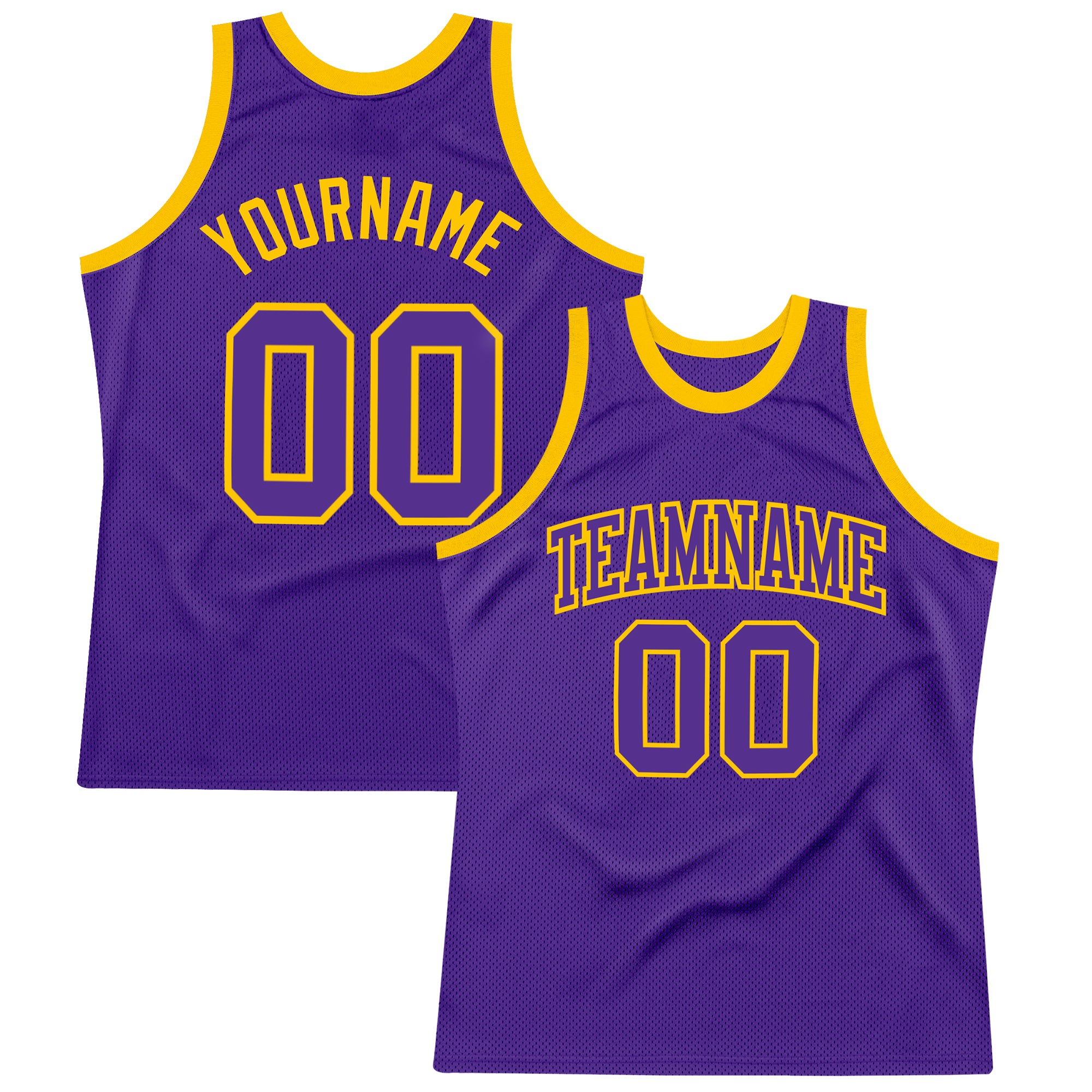 Custom Purple Purple-Gold Authentic Throwback Basketball Jersey Discount