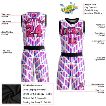 Sprinklecart Polyester Basketball Team Jersey Apparel - Violet Pink Pattern