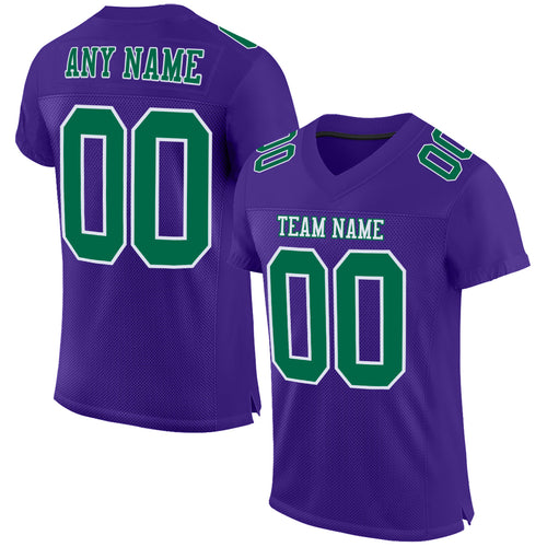 Custom Black Kelly Green-White Mesh Authentic Football Jersey