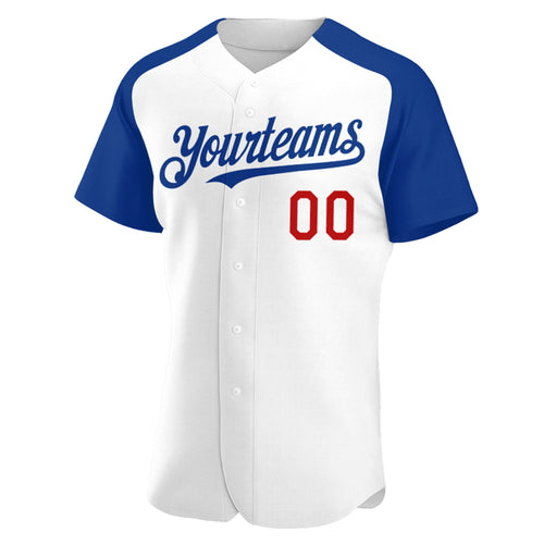 Custom Red White-Royal Authentic Sleeveless Baseball Jersey