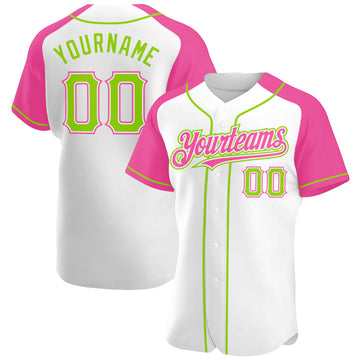 Custom Neon Green Black-Red Authentic Baseball Jersey Discount