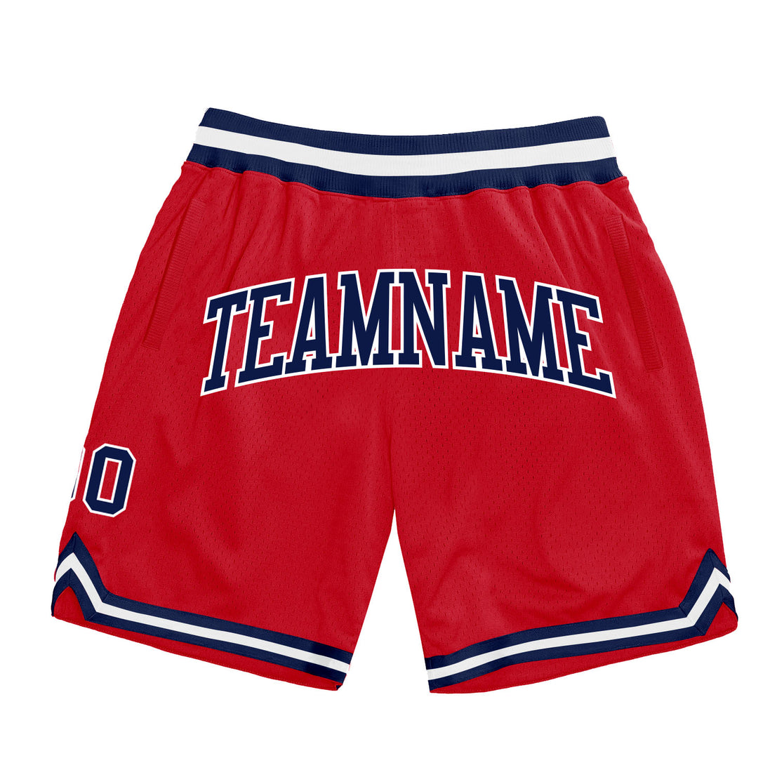 Cheap Custom Navy Red-White Authentic Throwback Basketball