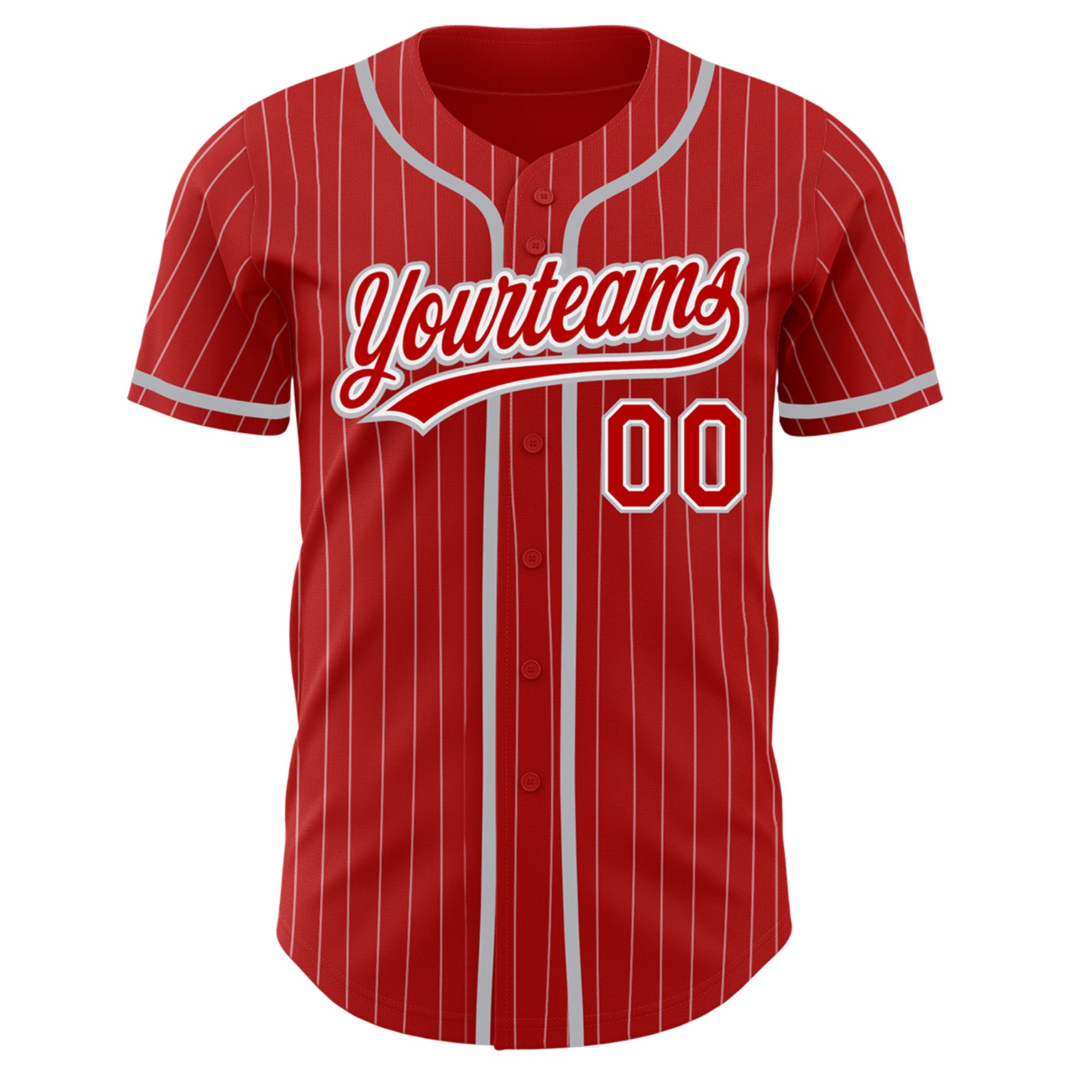 Custom Gray White Pinstripe Red Authentic Baseball Jersey Sale – UKSN INC