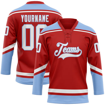 Custom Red Hockey Jerseys, Hockey Uniforms For Your Team