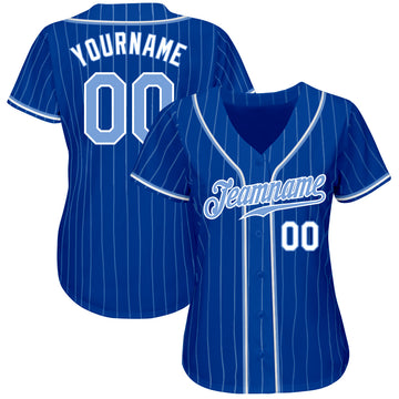 Cheap Custom Light Blue White Pinstripe Royal-White Authentic Baseball  Jersey Free Shipping – CustomJerseysPro