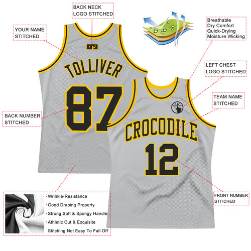 Cheap Custom Black White-Old Gold Authentic Throwback Basketball Jersey  Free Shipping – CustomJerseysPro