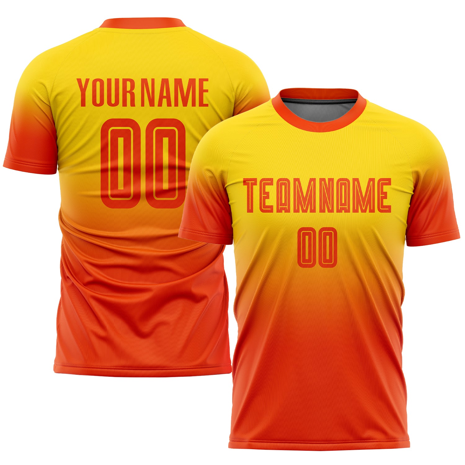 Cheap Custom Orange White-Black Sublimation Long Sleeve Fade